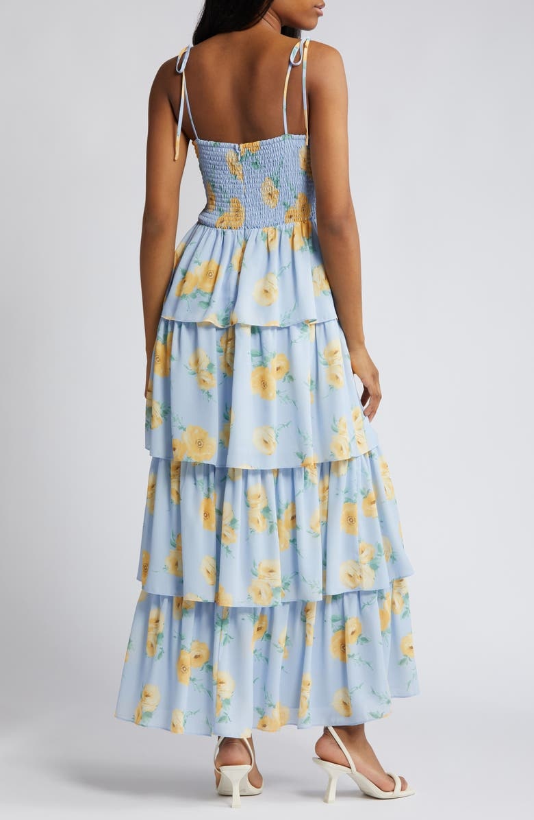 with floral print dress