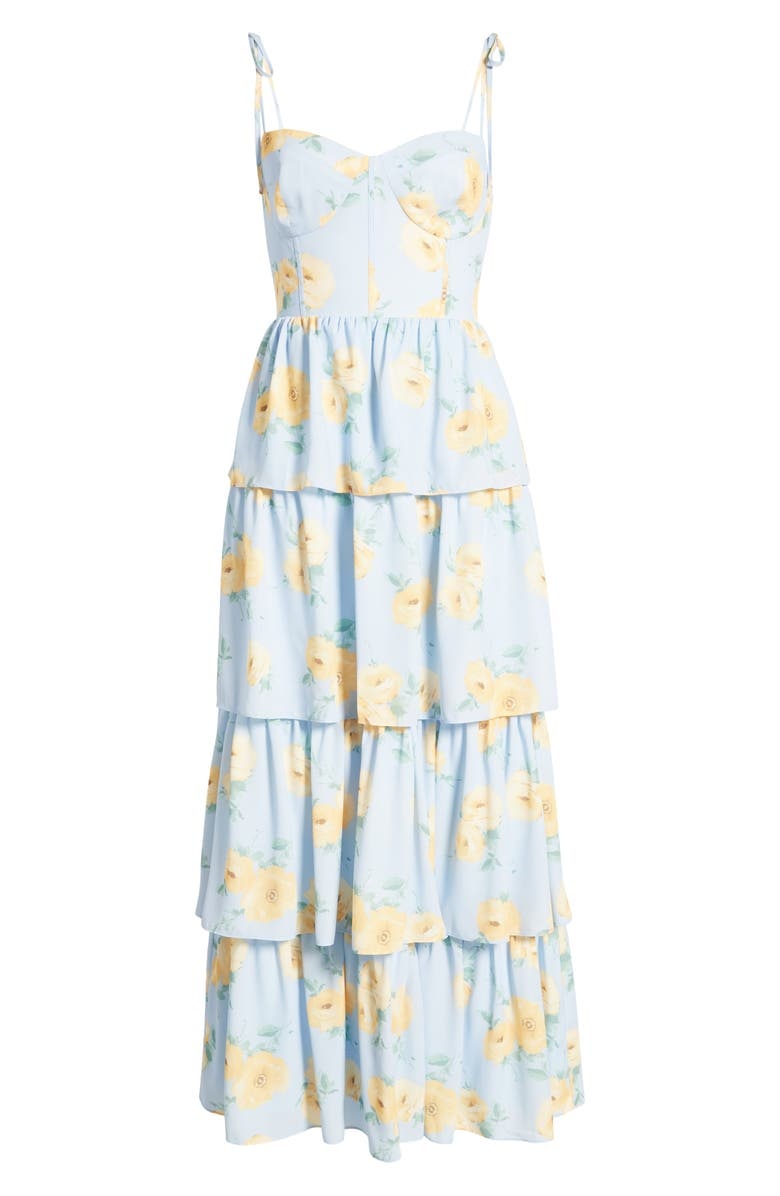with floral print dress