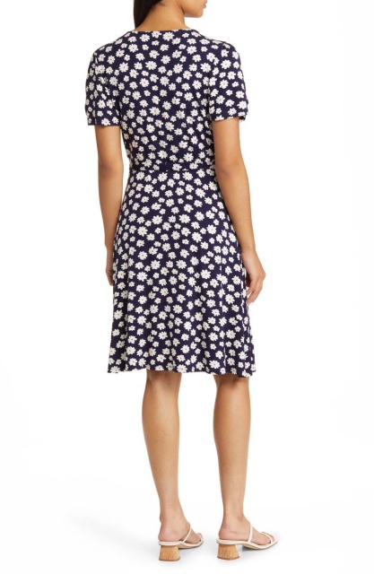 with floral print dress