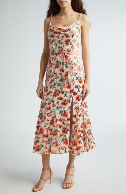 with floral print dress