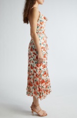 with floral print dress