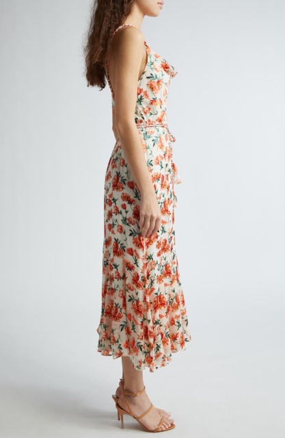 with floral print dress