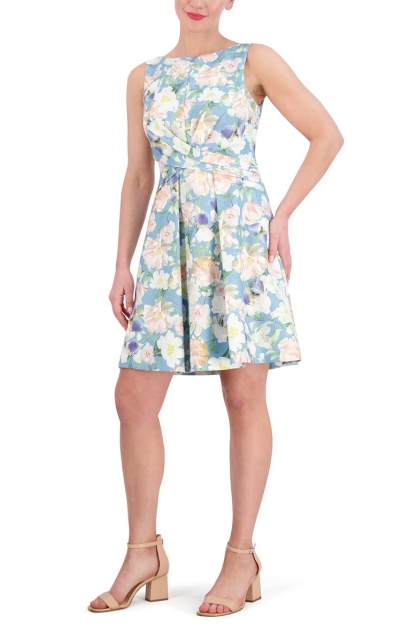 with floral print dress