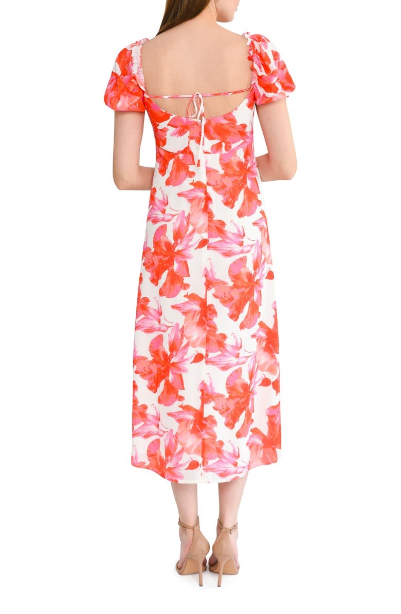 with floral print dress