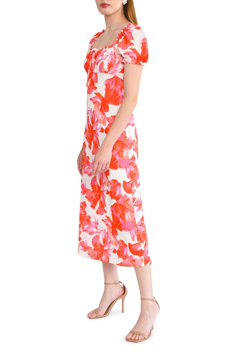 with floral print dress