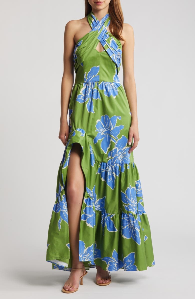 with floral print dress