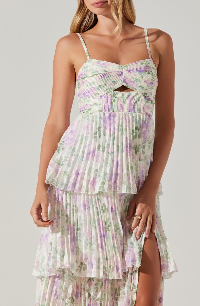 with floral print dress