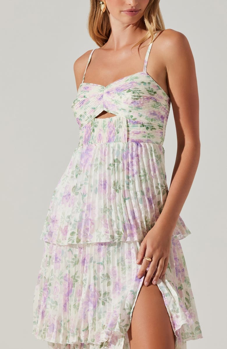 with floral print dress