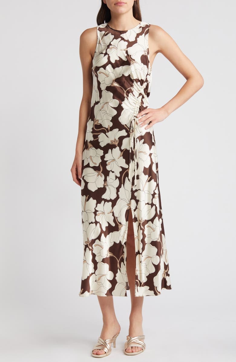 with floral print dress