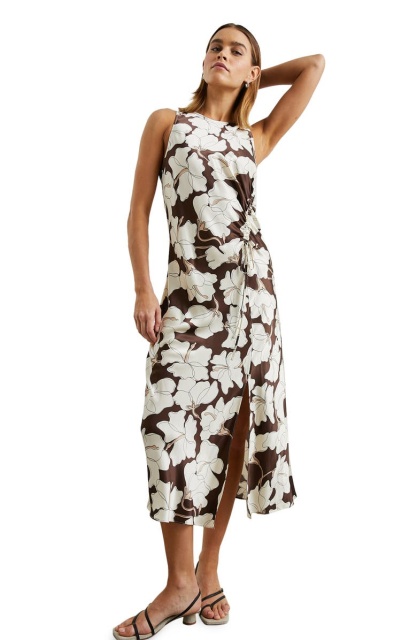 with floral print dress