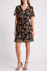 with floral print dress