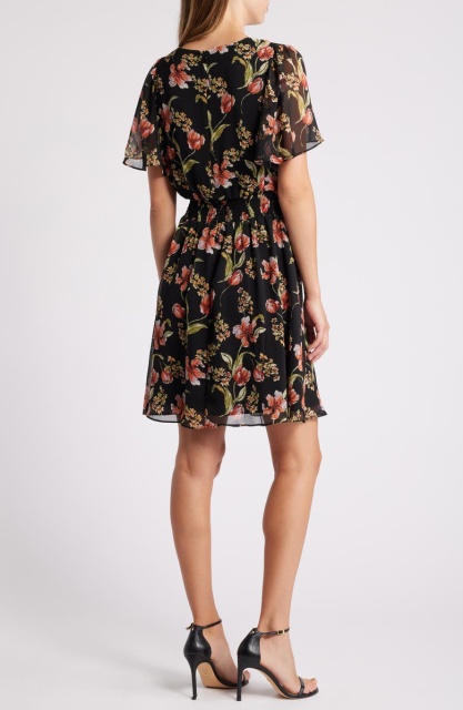 with floral print dress