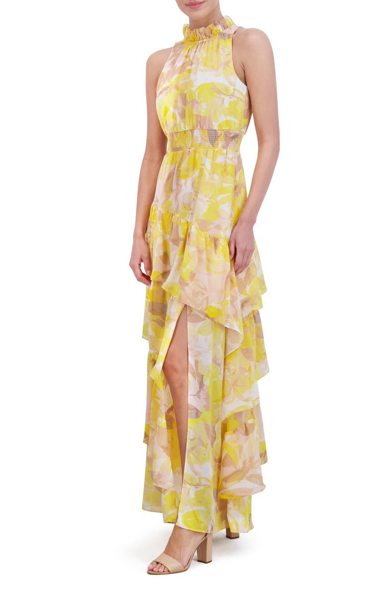 with floral print dress