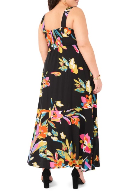 with floral print dress