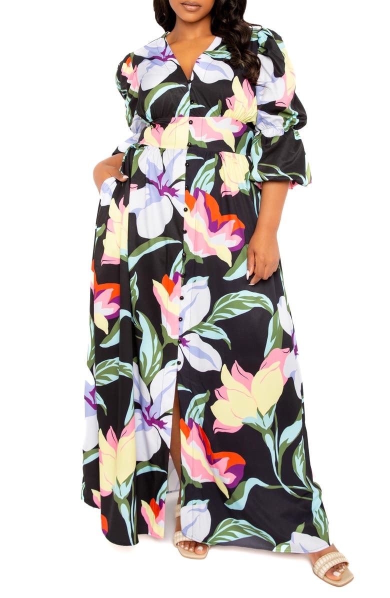 with floral print dress