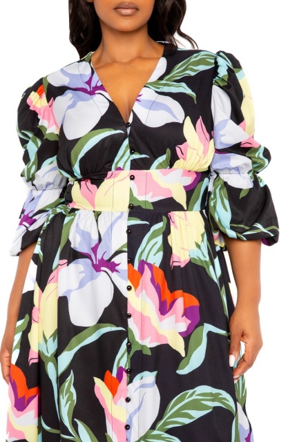 with floral print dress