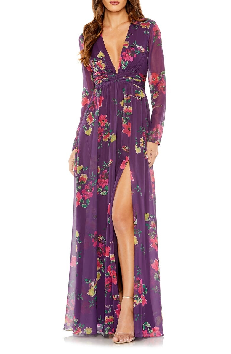 with floral print dress