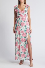 with floral print dress