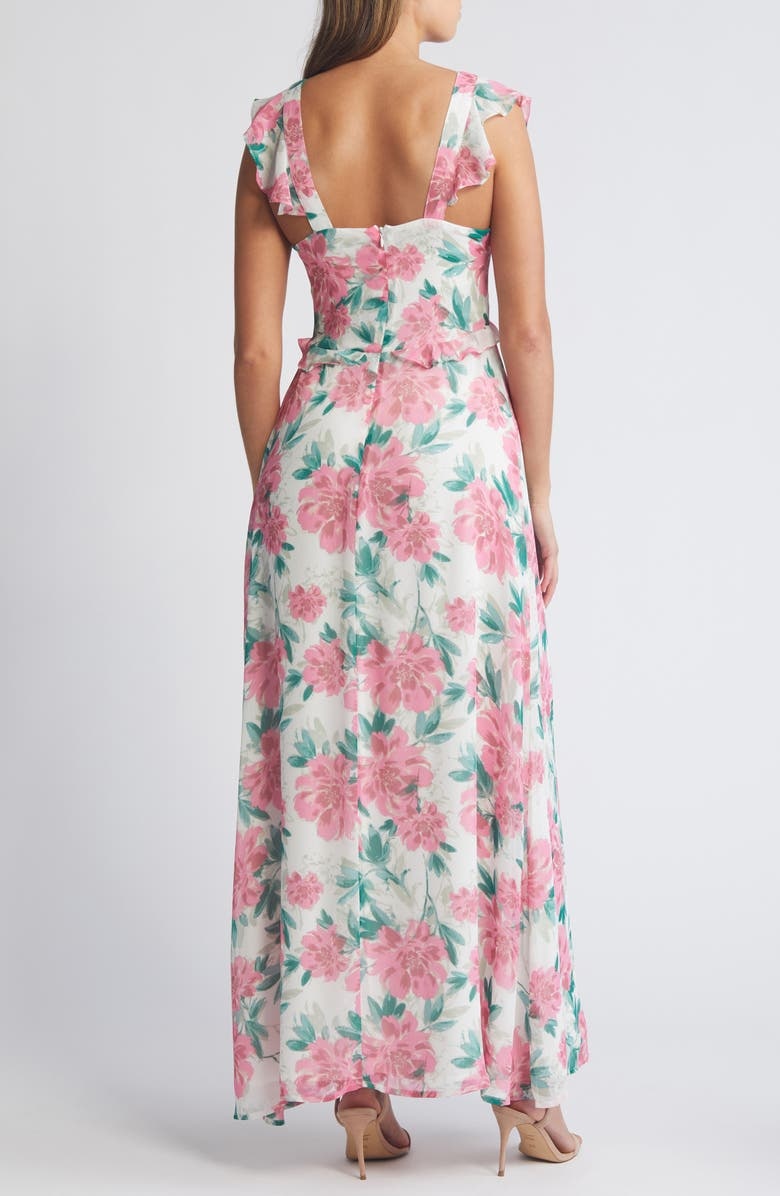 with floral print dress