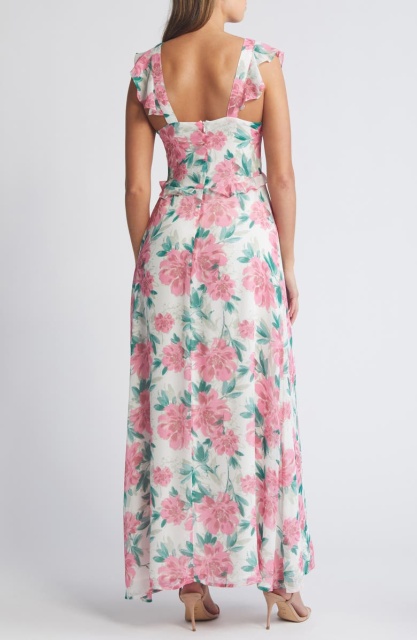 with floral print dress