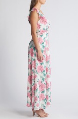 with floral print dress
