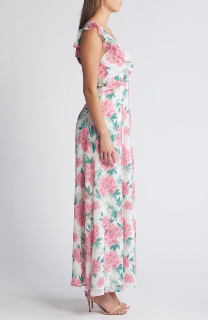 with floral print dress