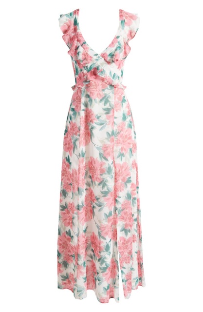 with floral print dress