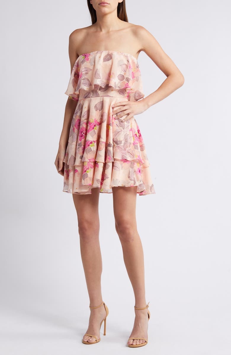 with floral print dress