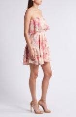 with floral print dress