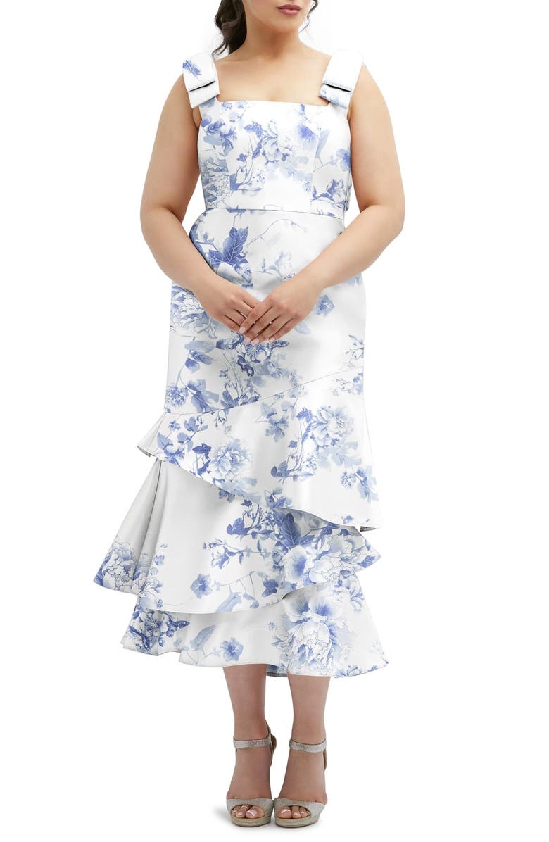 with floral print dress