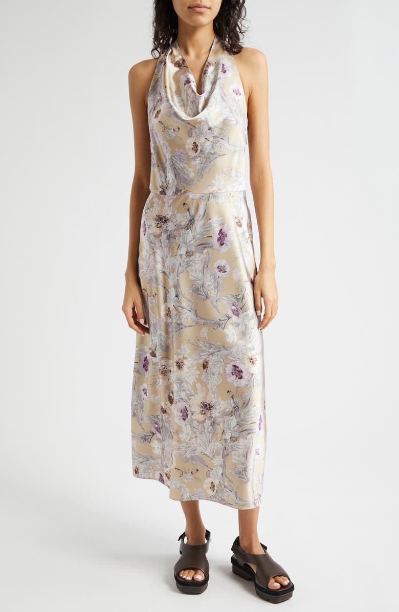 with floral print dress