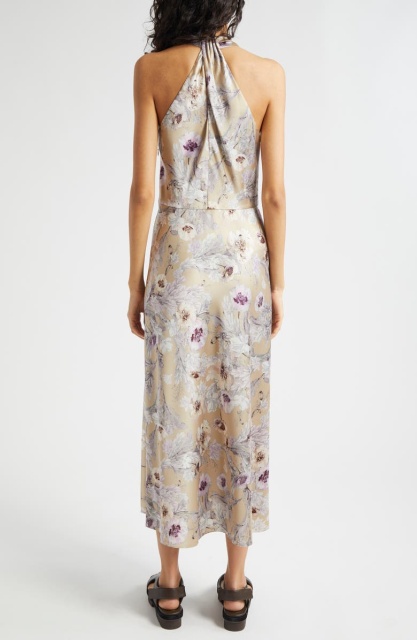 with floral print dress