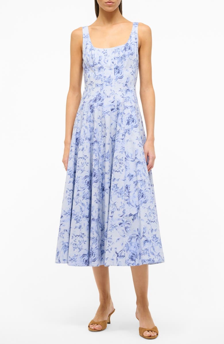 with floral print dress