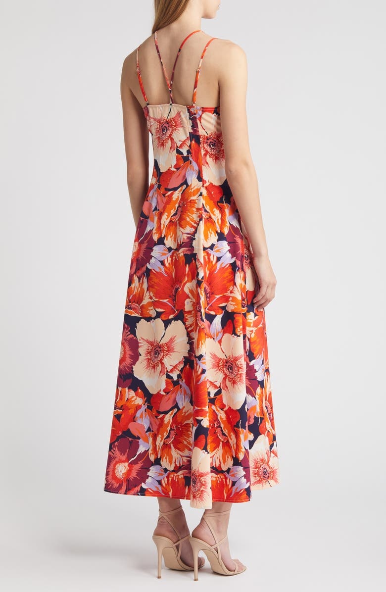 with floral print dress