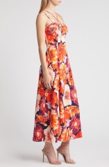 with floral print dress