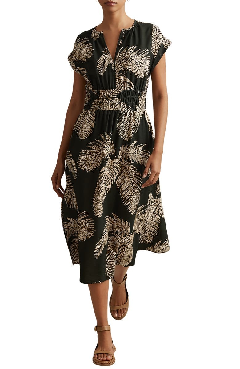 with floral print dress