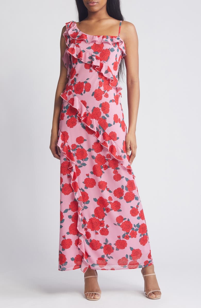 with floral print dress