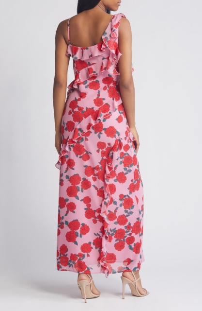 with floral print dress