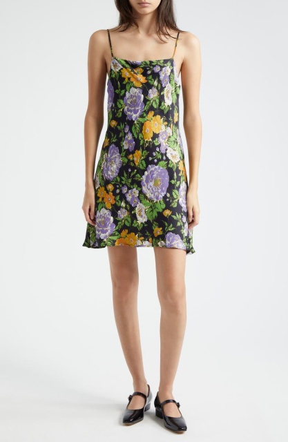 with floral print dress