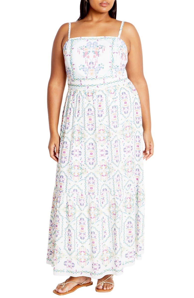 with floral print dress