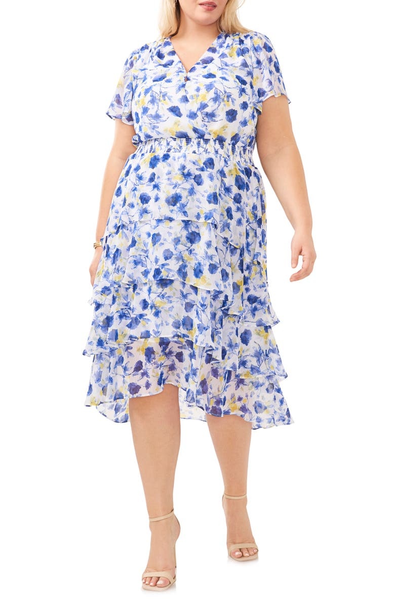 with floral print dress