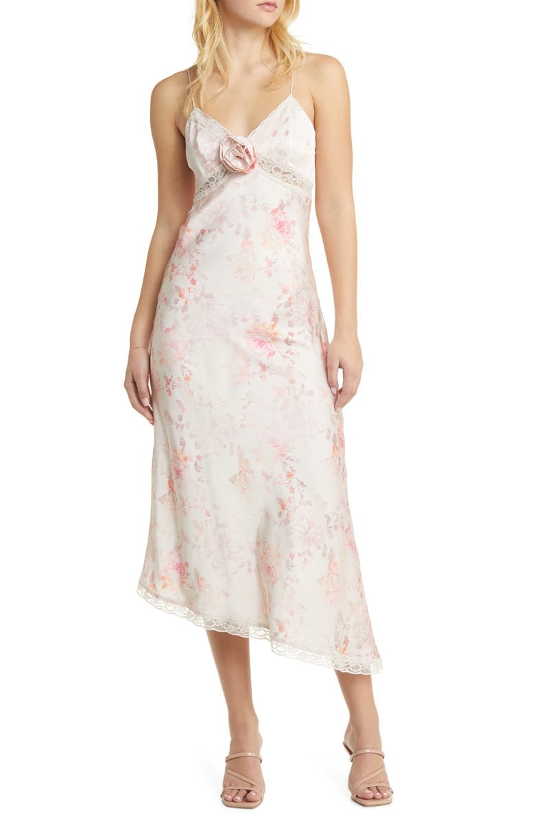 with floral print dress