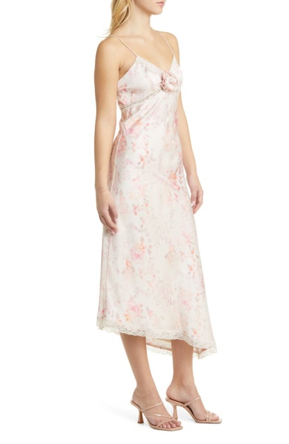 with floral print dress