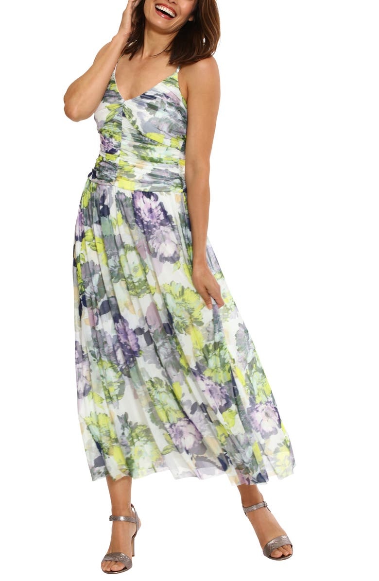with floral print dress