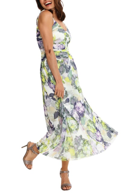 with floral print dress