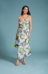 with floral print dress