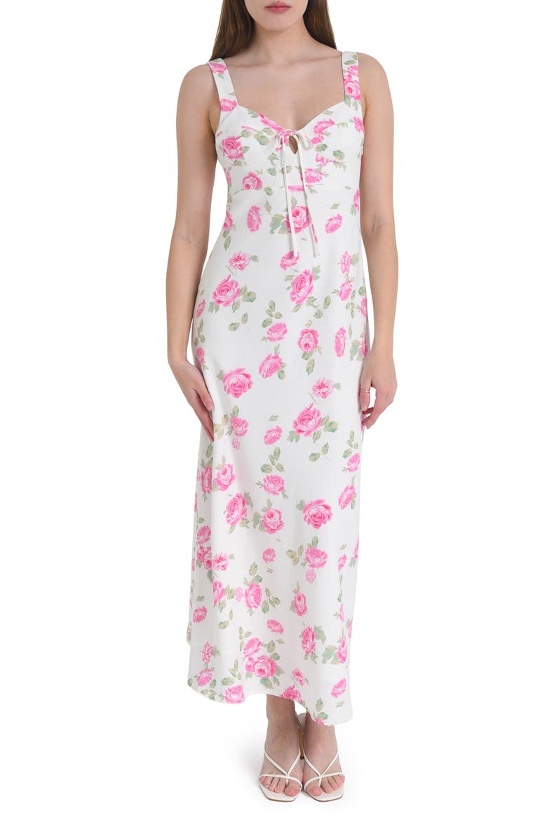 with floral print dress