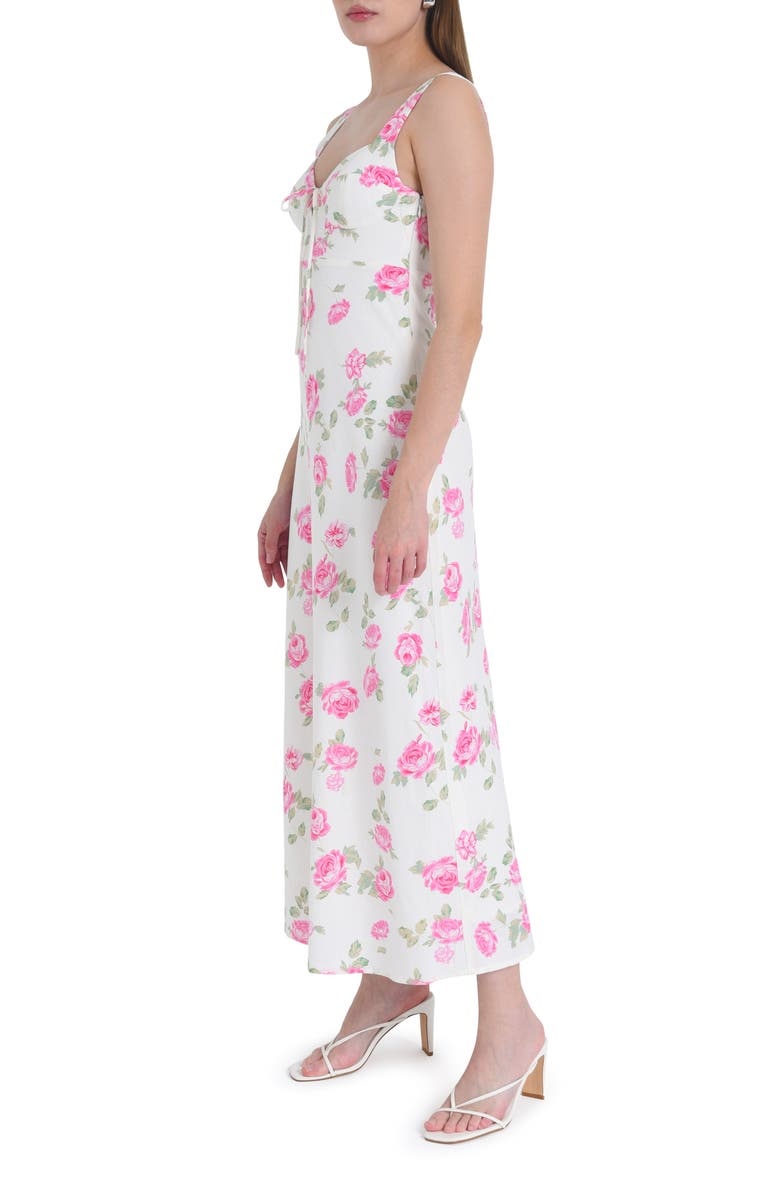 with floral print dress