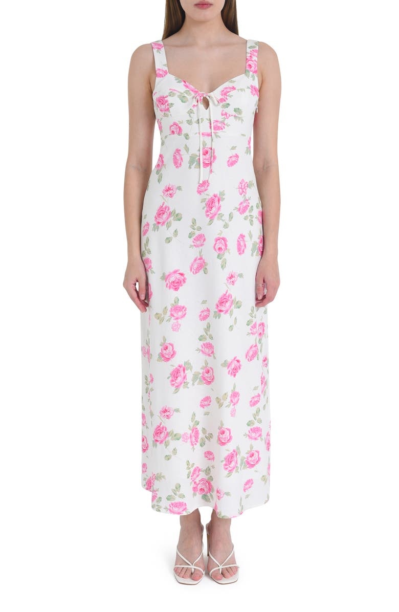 with floral print dress