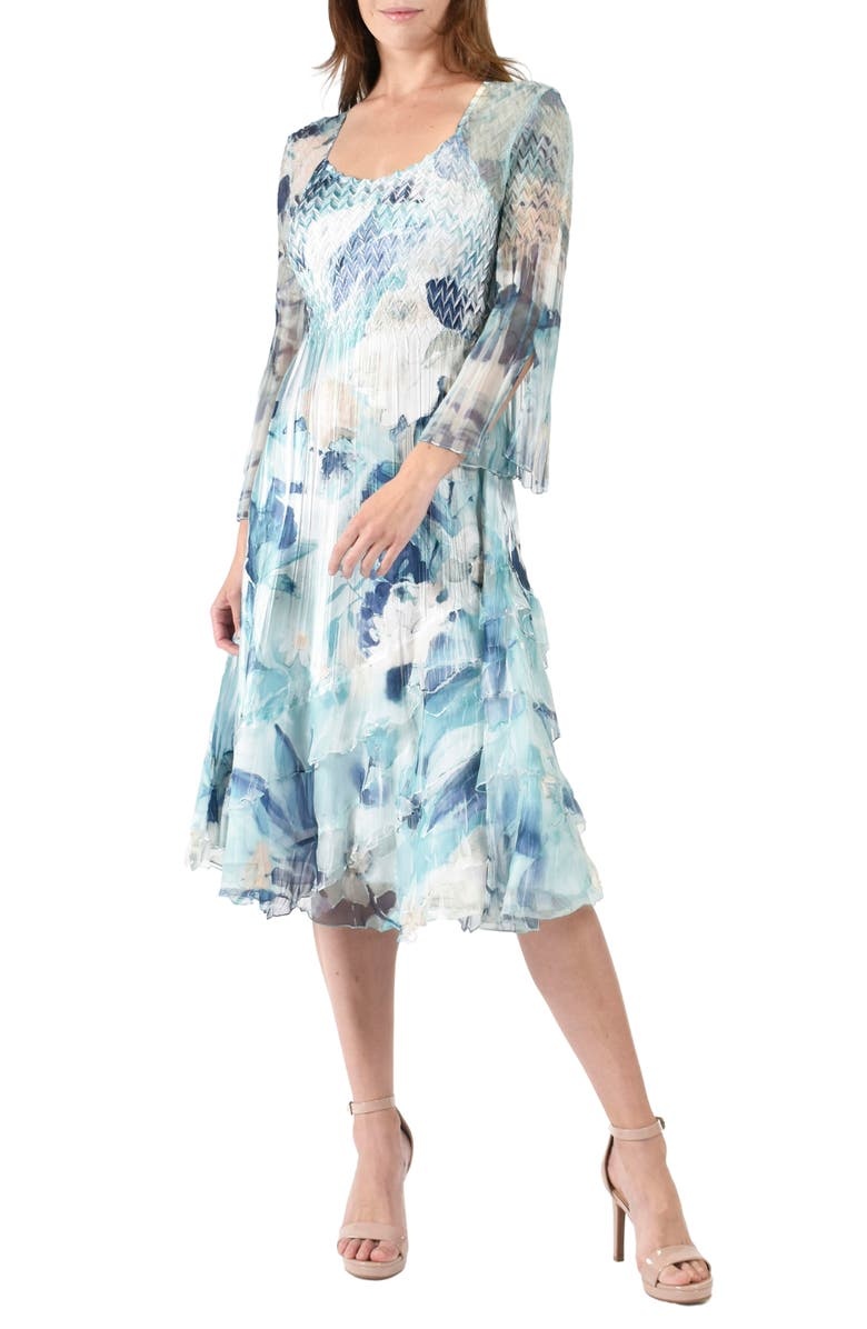 with floral print dress